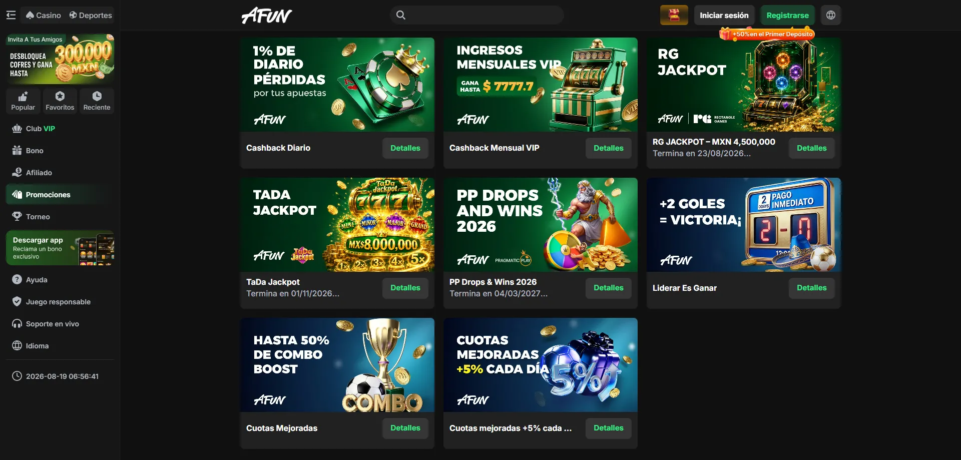 Bonos y promociones exclusivas de AFUN Casino para jugadores mexicanos